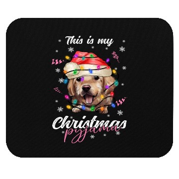 Discover Winter Christmas Pyjama Golden Retriever Mouse Pads