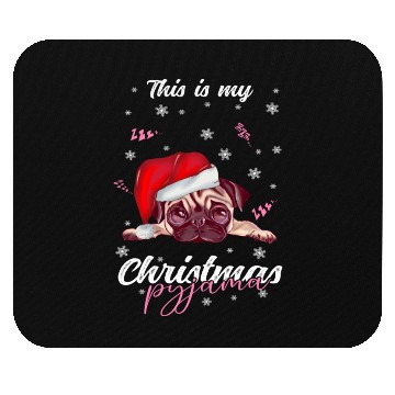 Discover Winter Christmas Pyjama Pug Mouse Pads