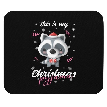 Discover Winter Christmas Pyjama Raccoon Mouse Pads
