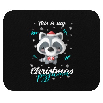 Discover Winter Christmas Pyjama Raccoon Mouse Pads