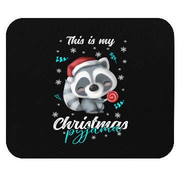 Discover Winter Christmas Pyjama Raccoon Mouse Pads
