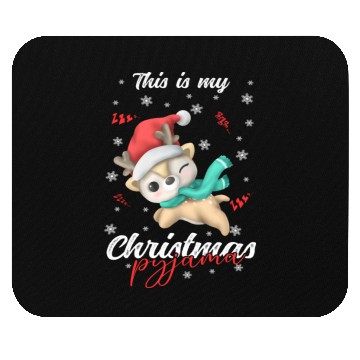 Discover Winter Christmas Pyjama Reindeer Mouse Pads
