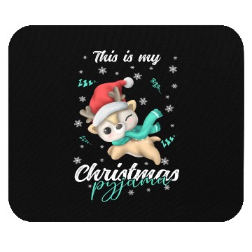 Discover Winter Christmas Pyjama Reindeer Mouse Pads