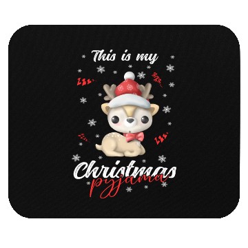 Discover Winter Christmas Pyjama Reindeer Mouse Pads