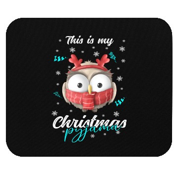 Discover Winter Christmas Pyjama Owl Mouse Pads