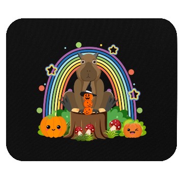 Discover Capybara with a pumpkin Mouse Pads
