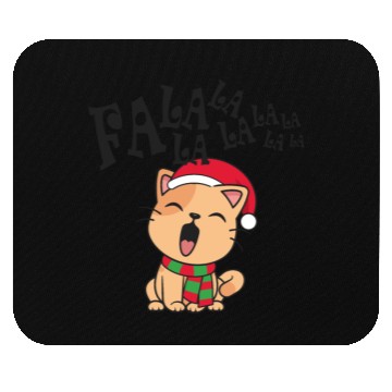 Discover Cute Christmas Cat Singing Fa la la la Song Mouse Pads