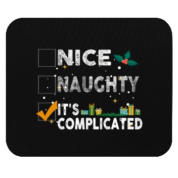 Discover Nice Naughty It's Complicated Christmas List Santa Mouse Pads