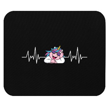 Discover Fantasy Animal Creature Gift Heartbeat Unicorn Mouse Pads