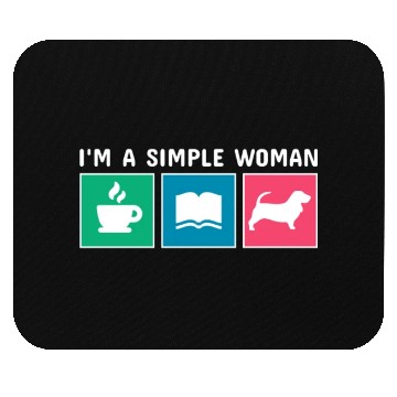 Discover Coffee Books Basset Hound I'm A Simple Woman Mouse Pads