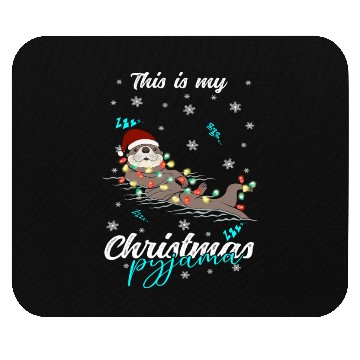 Discover Winter Christmas Pyjama Otter Mouse Pads