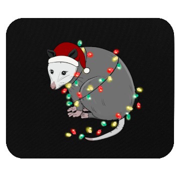 Discover Christmas Animal Opposum Light Chain Hat Mouse Pads