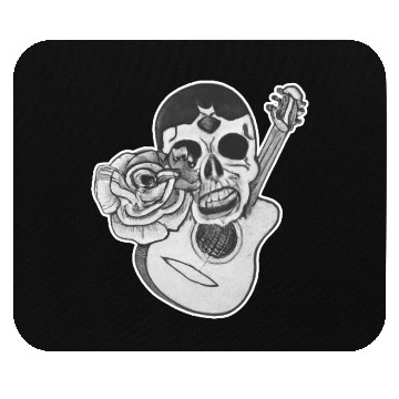 Discover Grotesque Rock And Roll Skull & Guitar Mouse Pads