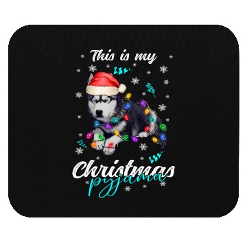 Discover Winter Christmas Pyjama Husky Mouse Pads