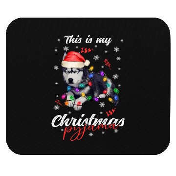 Discover Winter Christmas Pyjama Husky Mouse Pads