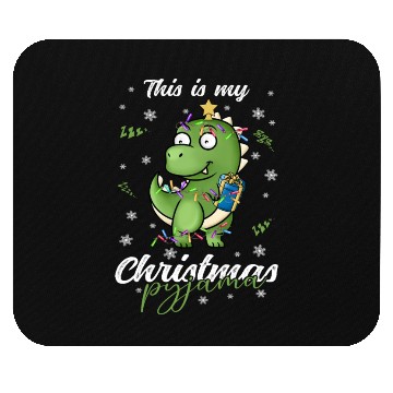 Discover Winter Christmas Pyjama Dinosaur Trex Mouse Pads