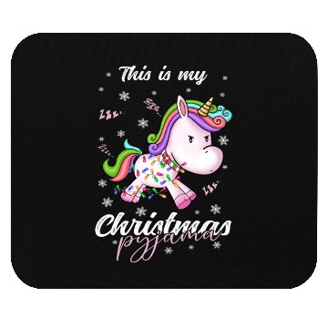Discover Winter Christmas Pyjama Unicorn Mouse Pads