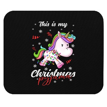 Discover Winter Christmas Pyjama Unicorn Mouse Pads
