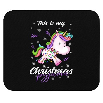 Discover Winter Christmas Pyjama Unicorn Mouse Pads