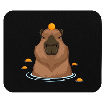 Discover Funny Capybara Oranges Rodent Guinea Pig Lover Pun Mouse Pads