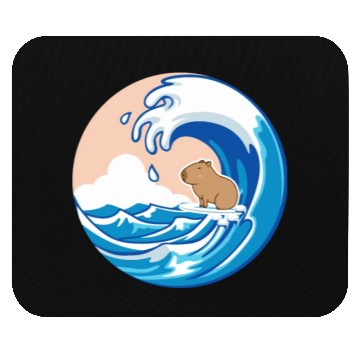 Discover Wave Capybara Surfing Rodent Funny Animal Lover Mouse Pads