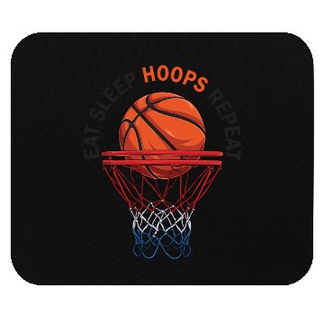 Discover Eat Sleep Hoops Repeat Basketball Mouse Pads