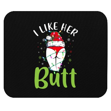 Discover I Like Her Butt Christmas Light Matching Santa Mouse Pads