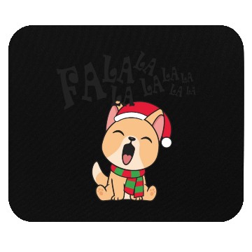 Discover Cute Christmas Dog Singing Fa la la la Song Mouse Pads