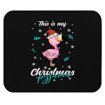Discover Winter Christmas Pyjama Flamingo Mouse Pads