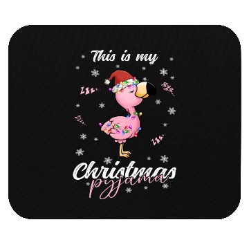 Discover Winter Christmas Pyjama Flamingo Mouse Pads