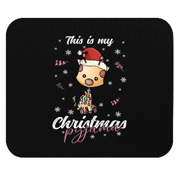 Discover Winter Christmas Pyjama Giraffe Mouse Pads