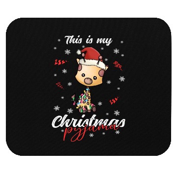 Discover Winter Christmas Pyjama Giraffe Mouse Pads