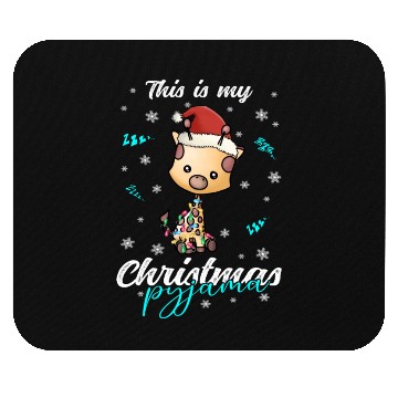 Discover Winter Christmas Pyjama Giraffe Mouse Pads