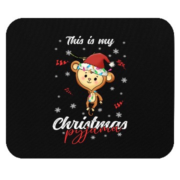 Discover Winter Christmas Pyjama Monkey Mouse Pads
