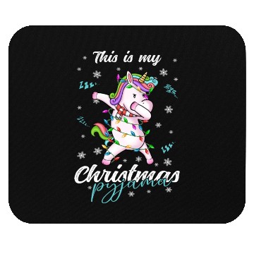 Discover Winter Christmas Pyjama Unicorn Mouse Pads