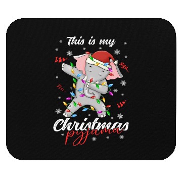 Discover Winter Christmas Pyjama Elephant Mouse Pads