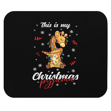 Discover Winter Christmas Pyjama Giraffe Mouse Pads