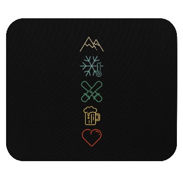 Discover Ski love winter mountains alps slope skiing Mouse Pads