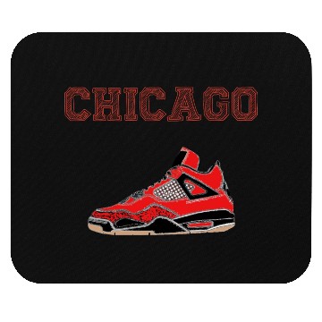 Discover CHICAGO SHOES SNEAKERS BLACK & RED Mouse Pads