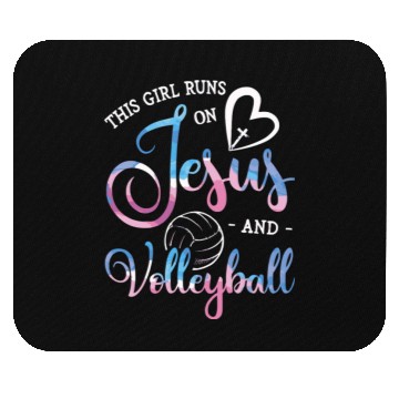 Discover This Girl Runs On Jesus And Volleyball Player Chri Mouse Pads