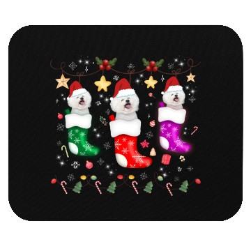 Discover Bichon Frise Christmas Lights Gift Funny Xmas Mouse Pads