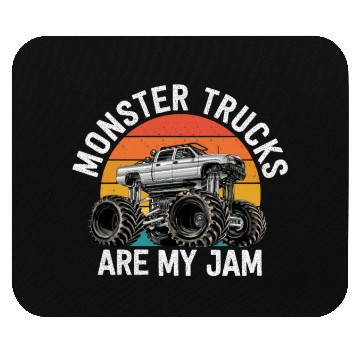 Discover Monster Trucks Are My Jam Vintage Retro Mouse Pads