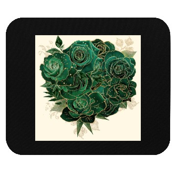 Discover Green and Gold Glam Roses Pattern Mouse Pads