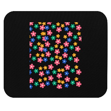Discover Retro 70s daisy flowers in orange & lilac Mouse Pads