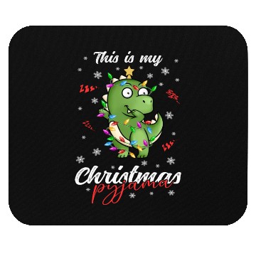 Discover Winter Christmas Pyjama Dinosaur Trex Mouse Pads