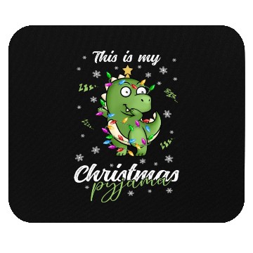 Discover Winter Christmas Pyjama Dinosaur Trex Mouse Pads
