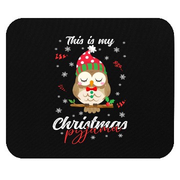 Discover Winter Christmas Pyjama Owl Mouse Pads