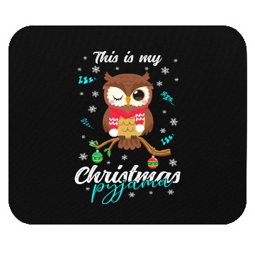 Discover Winter Christmas Pyjama Owl Mouse Pads