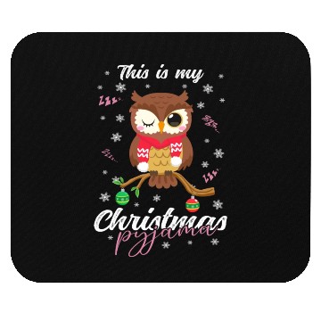 Discover Winter Christmas Pyjama Owl Mouse Pads