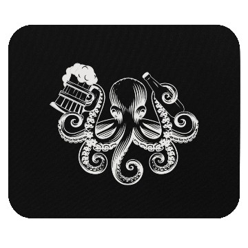 Discover Octopus Beer Drinking Men Beer Lover Mouse Pads
